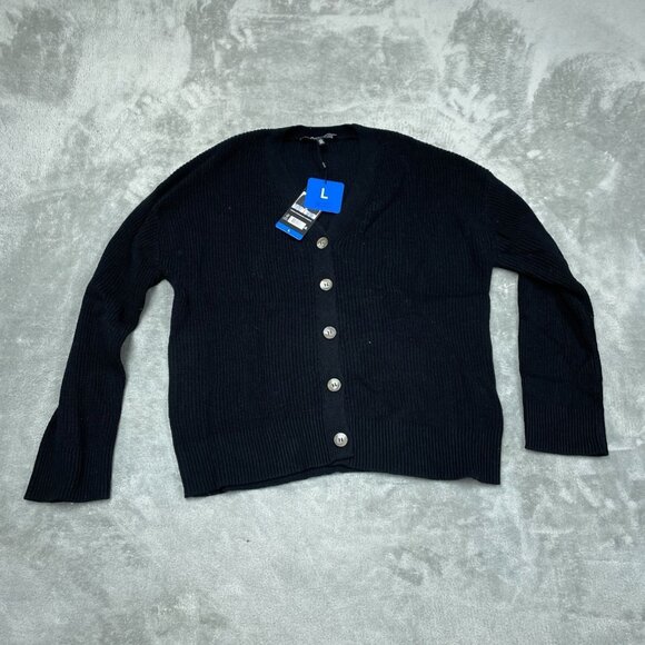 Hudson Los Angeles Cotton Buttondown Cardigan L Black NWT 6518 - Picture 1 of 8
